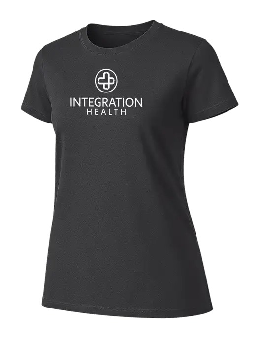 Womens Ring Spun Charcoal 4.5 oz T-Shirt w/Integration Health Logo