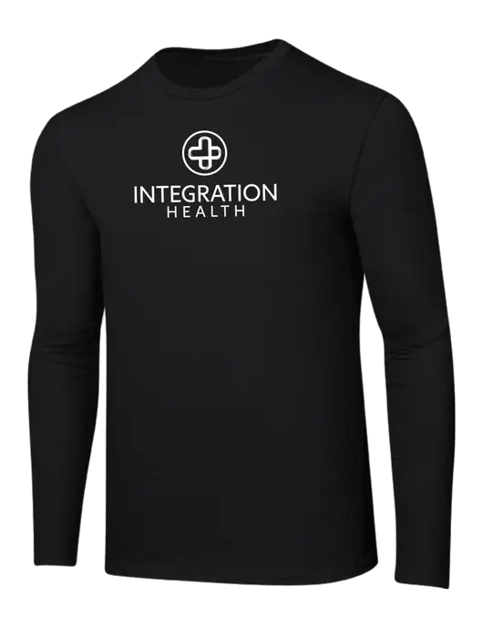 Ring Spun Jet Black 4.5 oz Long Sleeve T-Shirt w/Integration Health Logo