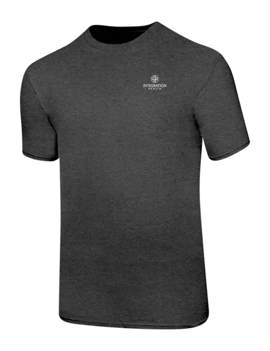 Ring Spun Dark Heather Grey 4.5 oz T-Shirt w/Integration Health Logo