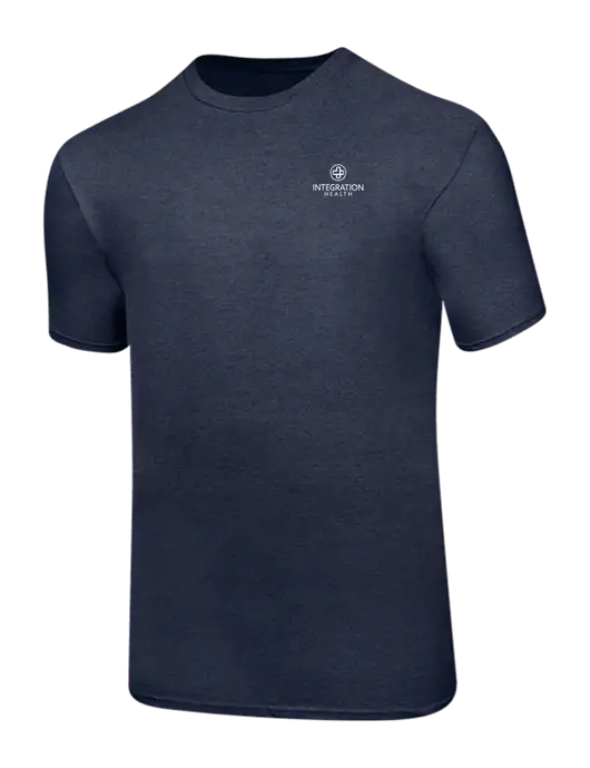 Ring Spun Heather Navy 4.5 oz T-Shirt w/Integration Health Logo