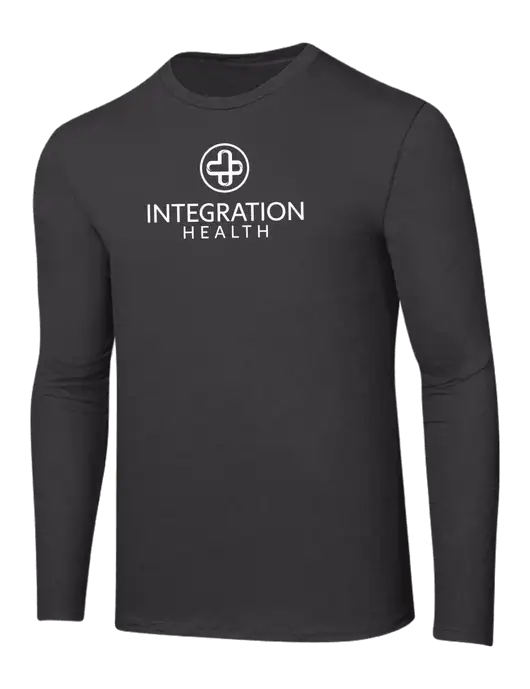 Ring Spun Charcoal 4.5 oz Long Sleeve T-Shirt w/Integration Health Logo