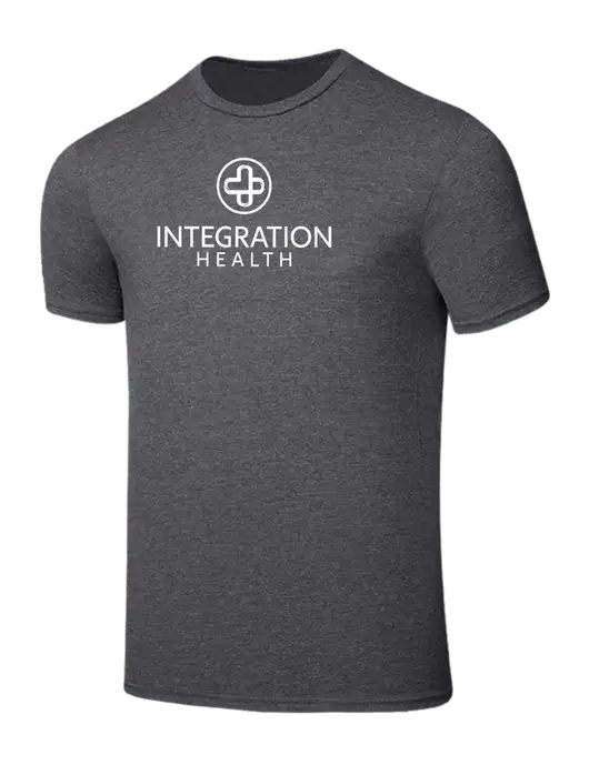 Seriously Soft Heathered Charcoal T-Shirt w/Integration Health Logo