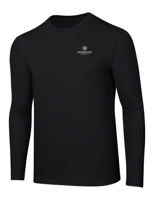 Ring Spun Jet Black 4.5 oz Long Sleeve T-Shirt w/Integration Health Logo