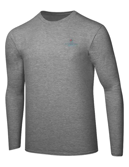Ring Spun Light Heather Grey 4.5 oz Long Sleeve T-Shirt w/Integration Health Logo