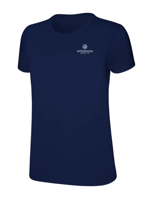Womens Ring Spun Navy 4.5 oz T-Shirt w/Integration Health Logo