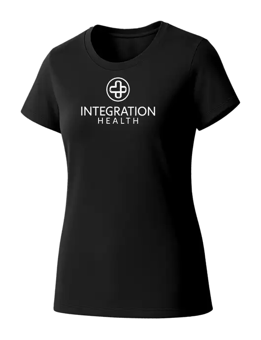 Womens Seriously Soft Black T-Shirt w/Integration Health Logo