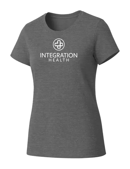 Womens Seriously Soft Grey Frost T-Shirt w/Integration Health Logo