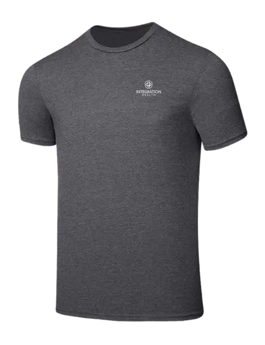 Seriously Soft Heathered Charcoal T-Shirt w/Integration Health Logo