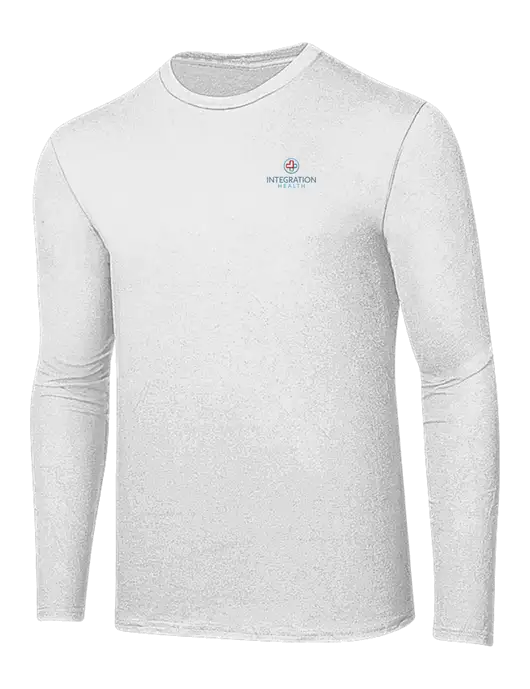 Ring Spun White 4.5 oz Long Sleeve T-Shirt w/Integration Health Logo
