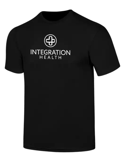Simply Soft Black 4.5oz  Poly/Combed Ring Spun Cotton T-Shirt w/Integration Health Logo