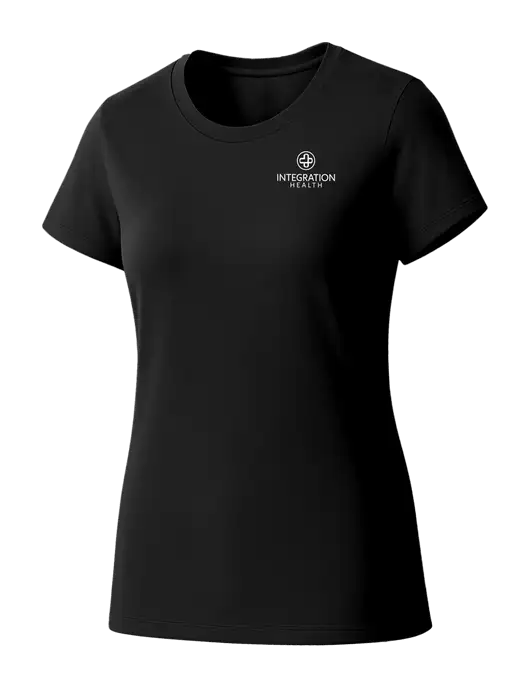 Womens Seriously Soft Black T-Shirt w/Integration Health Logo