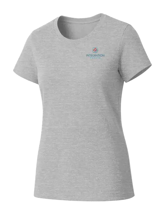 Womens Seriously Soft Light Heathered Grey T-Shirt w/Integration Health Logo
