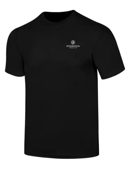 Simply Soft Black 4.5oz  Poly/Combed Ring Spun Cotton T-Shirt w/Integration Health Logo