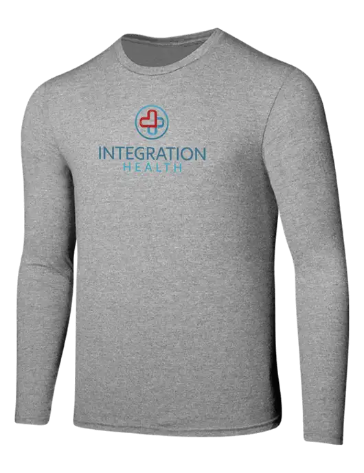 Seriously Soft Light Heathered Grey Long Sleeve T-Shirt w/Integration Health Logo