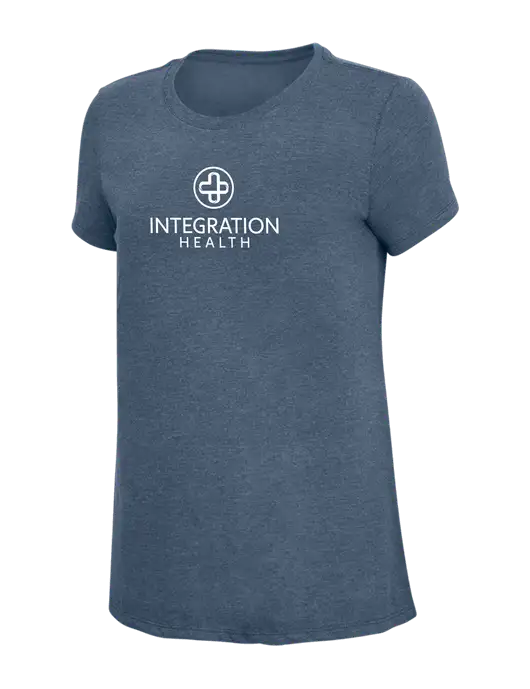 Womens Simply Soft Navy Frost 4.5oz  Poly/Combed Ring Spun Cotton T-Shirt w/Integration Health Logo