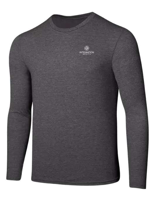 Seriously Soft Heathered Charcoal Long Sleeve T-Shirt w/Integration Health Logo