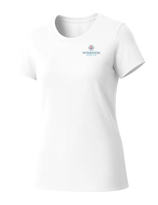 Womens Seriously Soft White T-Shirt w/Integration Health Logo