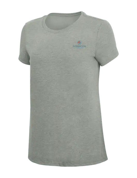Womens Simply Soft Grey Frost 4.5oz  Poly/Combed Ring Spun Cotton T-Shirt w/Integration Health Logo