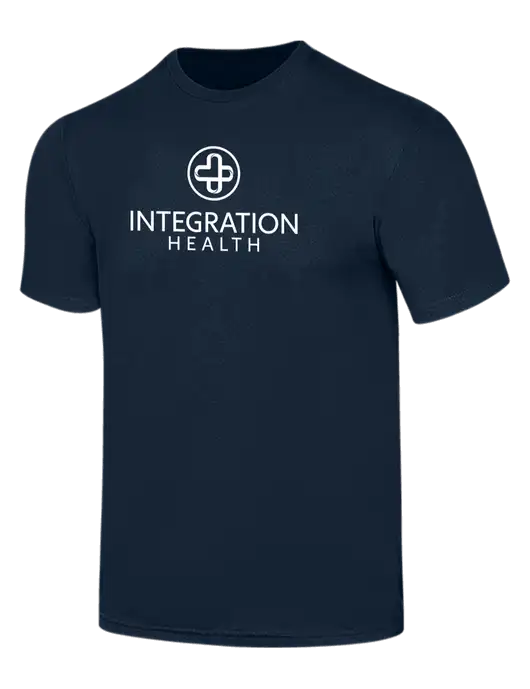 Simply Soft Navy 4.5oz  Poly/Combed Ring Spun Cotton T-Shirt w/Integration Health Logo