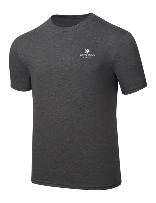 Simply Soft Heathered Charcoal 4.5oz  Poly/Combed Ring Spun Cotton T-Shirt w/Integration Health Logo