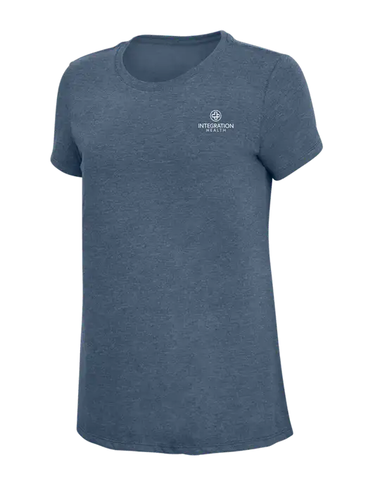 Womens Simply Soft Navy Frost 4.5oz  Poly/Combed Ring Spun Cotton T-Shirt w/Integration Health Logo
