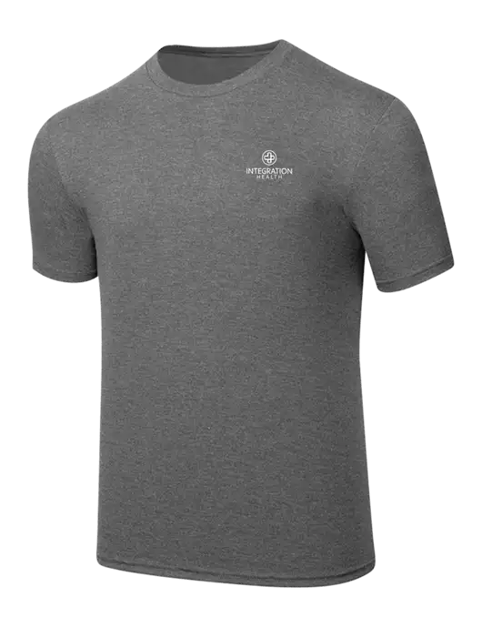 Simply Soft Heathered Medium Grey 4.5oz  Poly/Combed Ring Spun Cotton T-Shirt w/Integration Health Logo