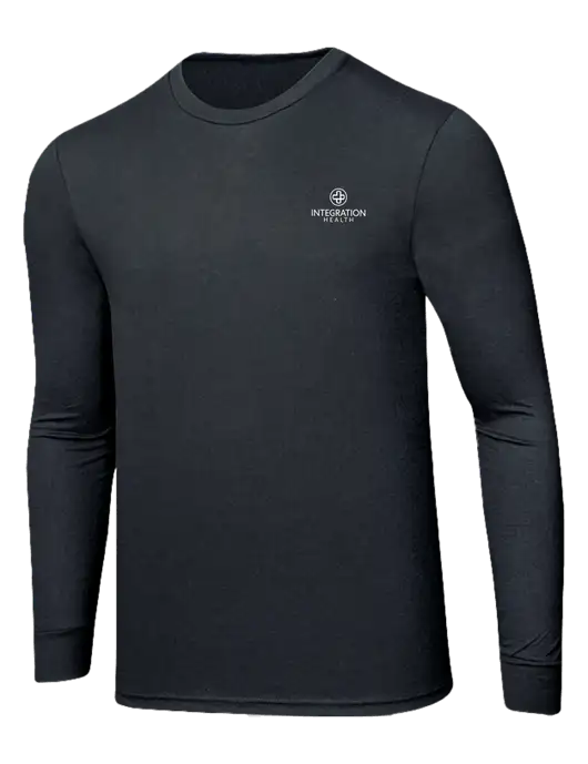 Simply Soft Long Sleeve Black Frost 4.5 oz, Poly/Combed Ring Spun Cotton T-Shirt w/Integration Health Logo