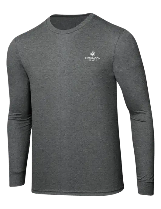 Simply Soft Long Sleeve Medium Grey Frost 4.5 oz, Poly/Combed Ring Spun Cotton T-Shirt w/Integration Health Logo