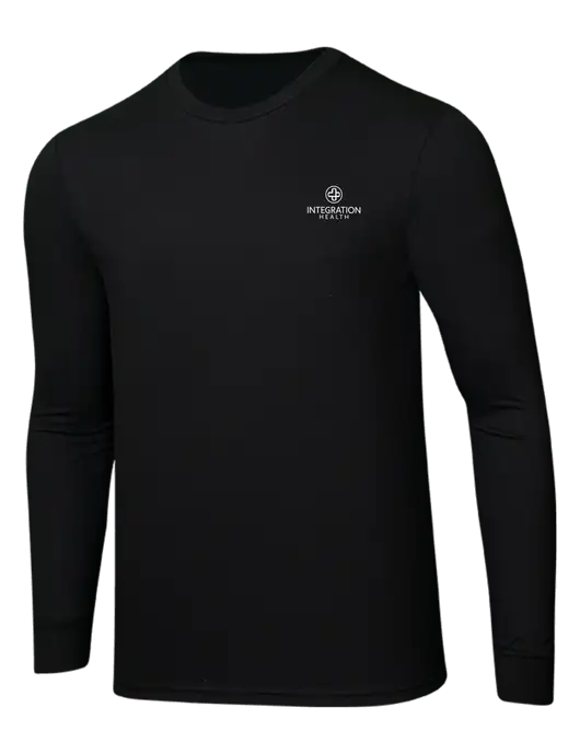 Simply Soft Long Sleeve Black 4.5 oz, Poly/Combed Ring Spun Cotton T-Shirt w/Integration Health Logo