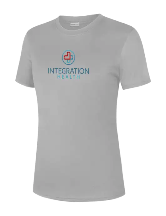  Womens Light Grey PosiCharge Competitor Tee w/Integration Health Logo