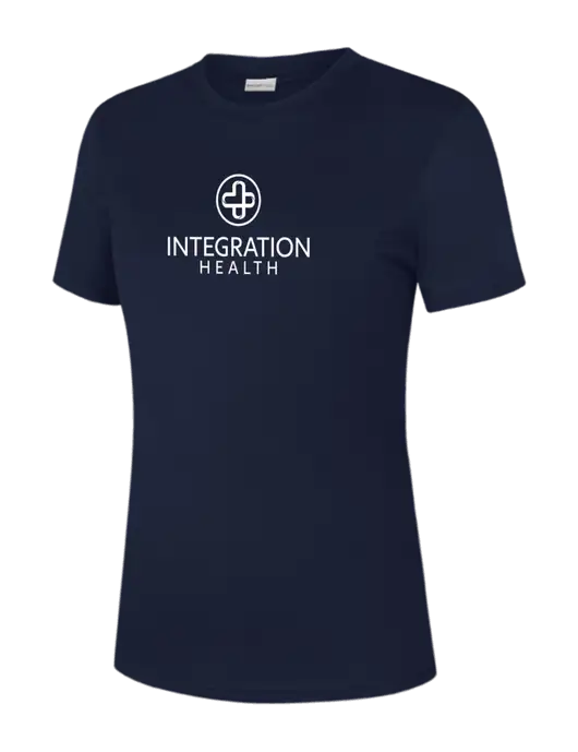 Womens Navy PosiCharge Competitor Tee w/Integration Health Logo