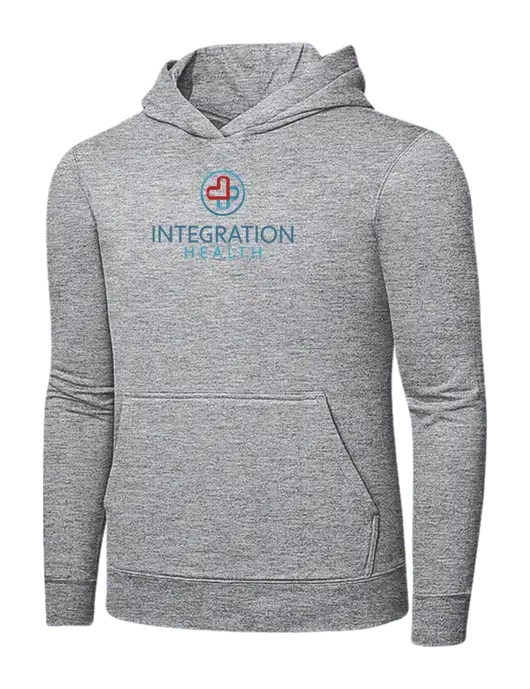 Light Grey Heather 7.8 oz Ring Spun Hooded Sweatshirt w/Integration Health Logo