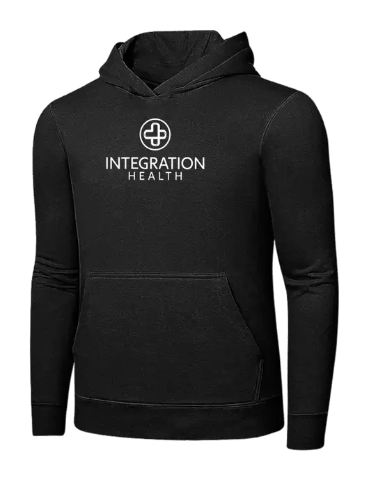 Jet Black 7.8 oz Ring Spun Hooded Sweatshirt w/Integration Health Logo