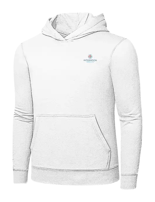 White 7.8 oz Ring Spun Hooded Sweatshirt w/Integration Health Logo