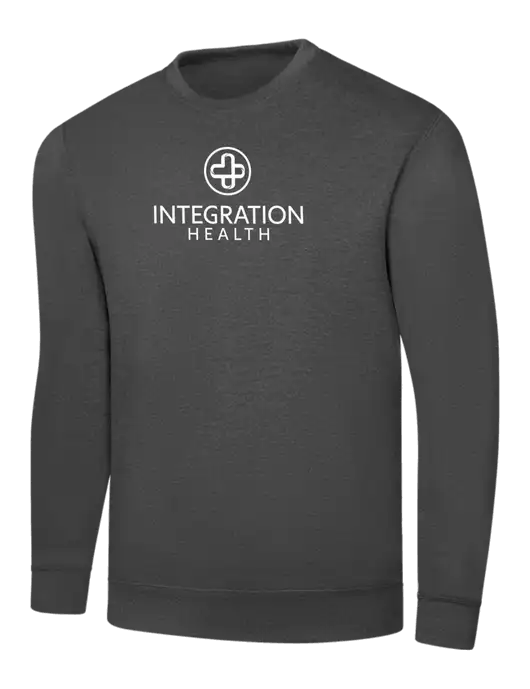 Charcoal 7.8 oz Ring Spun Crew Sweatshirt w/Integration Health Logo