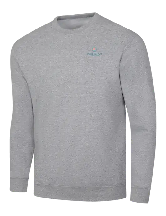 Light Grey Heather 7.8 oz Ring Spun Crew Sweatshirt w/Integration Health Logo