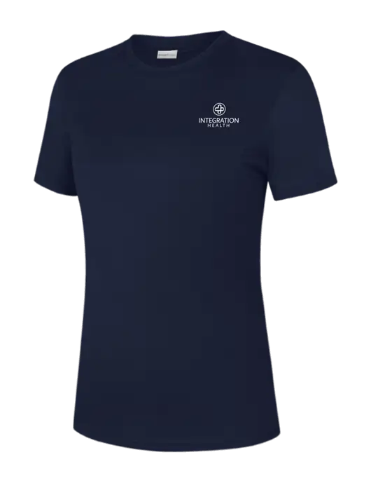 Womens Navy PosiCharge Competitor Tee w/Integration Health Logo