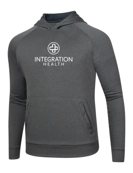 Tech Graphite Heather Fleece Hooded Sweatshirt w/Integration Health Logo