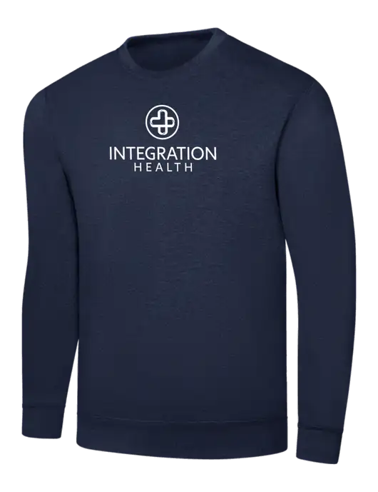 Navy 7.8 oz Ring Spun Crew Sweatshirt w/Integration Health Logo