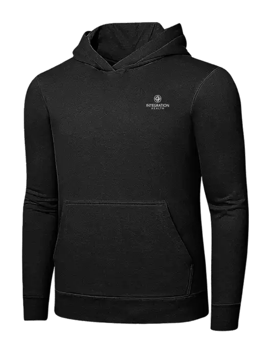 Jet Black 7.8 oz Ring Spun Hooded Sweatshirt w/Integration Health Logo