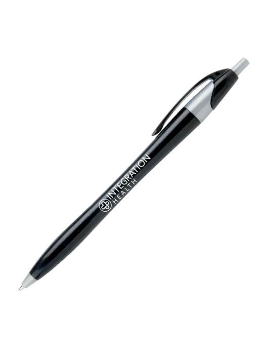 Novella Black/Silver Corporate Pen - Blue Ink w/Integration Health Logo