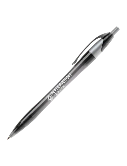 Novella Translucent Black/Silver Jewel Pen - Blue Ink w/Integration Health Logo