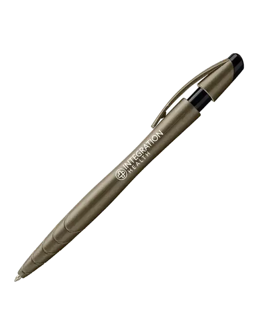 Awali Grey Metallic Pen - Black Ink w/Integration Health Logo