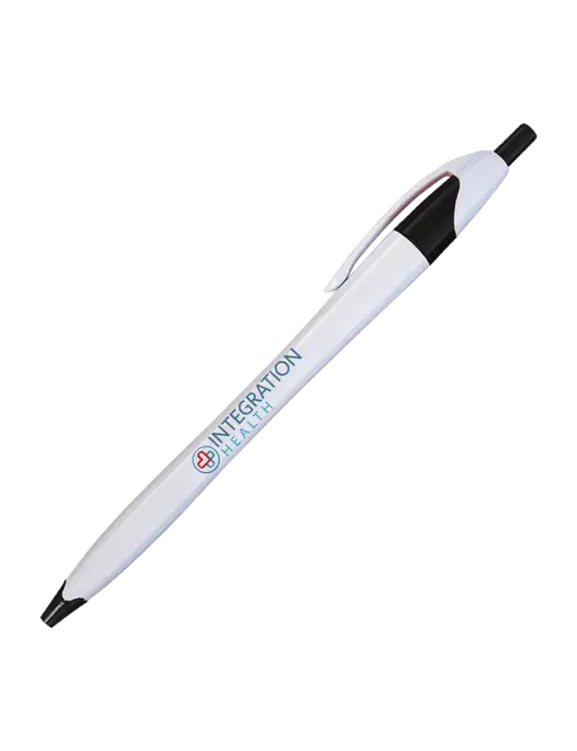 Novella White/Black Classic Pen - Blue Ink w/Integration Health Logo