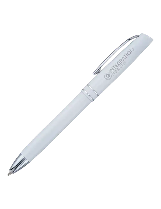 White Anguilla Black Ink Pen w/Integration Health Logo