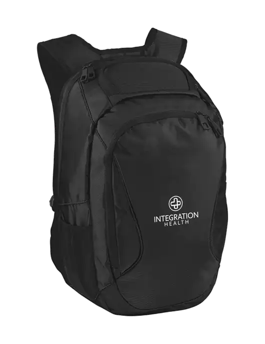 Stealth Black Laptop Backpack w/Integration Health Logo