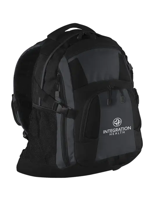 Urban Black/Grey/Black Laptop Backpack w/Integration Health Logo