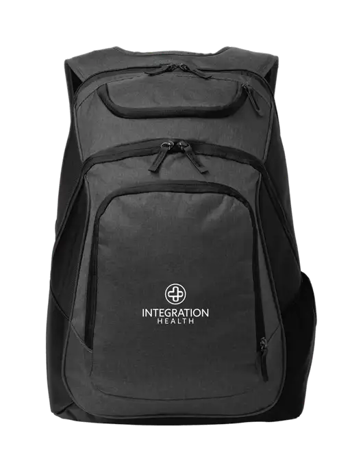 Executive Graphite Heather/Black Laptop Backpack w/Integration Health Logo