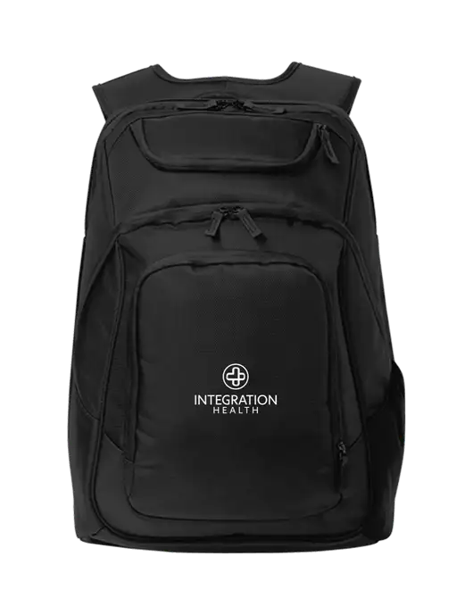 Executive Black Laptop Backpack w/Integration Health Logo