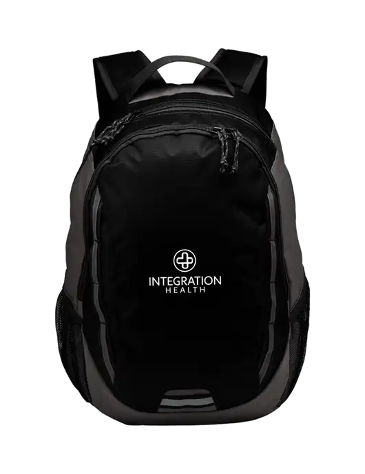 Ridge Black/Dark Charcoal Laptop Backpack w/Integration Health Logo